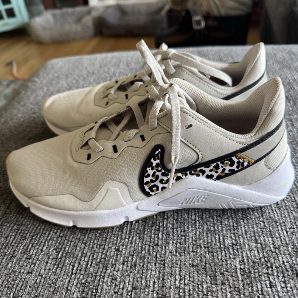 Nike Women’s Sneakers Beige with Leopard Swoosh
